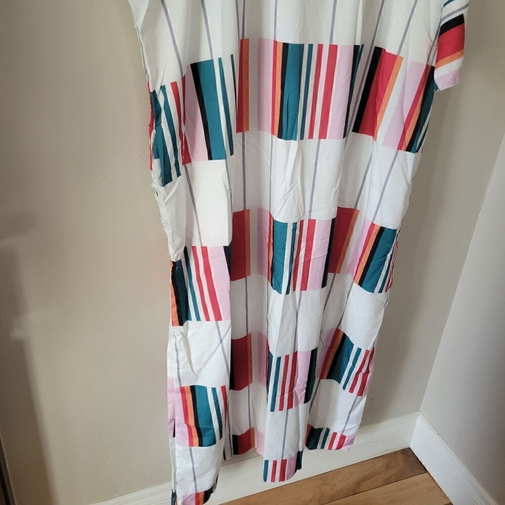 New Fashion Baggy Maxi Dress Cover up Stripe XL - Picture 8 of 8